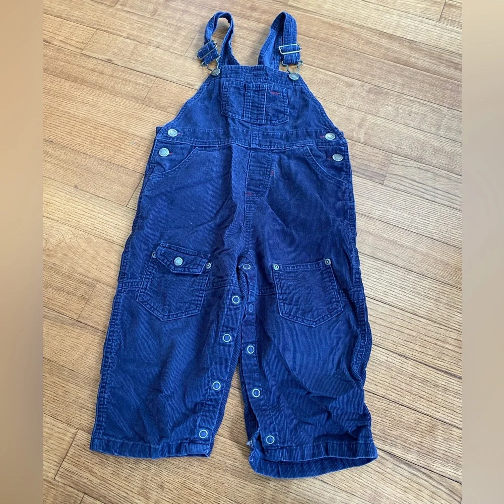Carter's Dark Blue Kids Overalls baby boy corduroy cottagecore twee hobo vintage